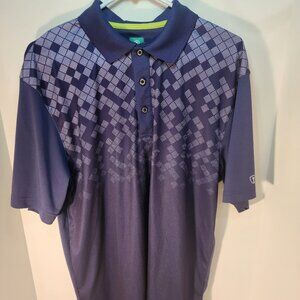Pro Tour Purple Geometric Pattern Golf Shirt Size L